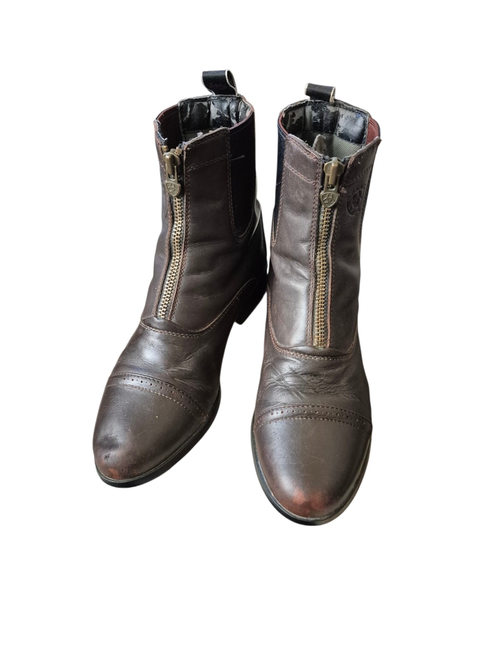 Ariat Brown Leather Ankle Zip Boots 9